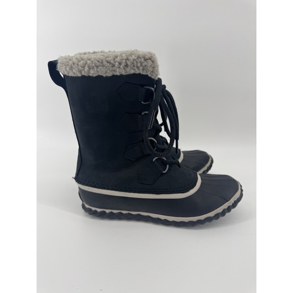 Sorel Shoes - Sorel Caribou Slim Boots Womens  Size 6 Black Leather Fleece Lined